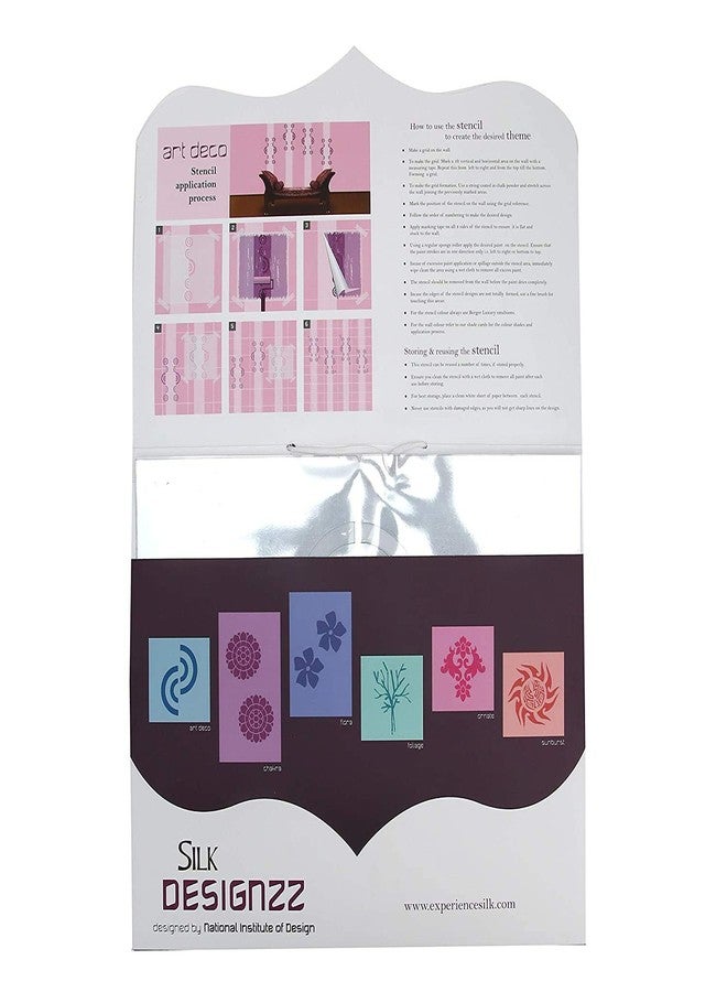 بيرجر استنسل بيرجر بينتس سيلك ديزاينز آرت ديكو 7.87 × 7.87 بوصة (متعدد الألوان، عبوة من قطعتين) - Image 3